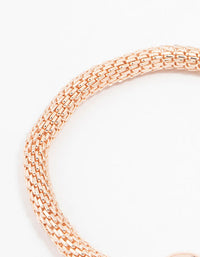 Rose Gold Heart Charm Mesh Bracelet - link has visual effect only