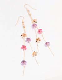 Rose Gold Multi Coloured Flower Drop Earrings - link has visual effect only