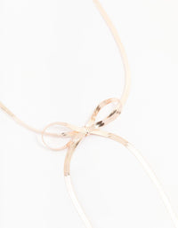 Rose Gold Snake Chain Bow Necklace - link has visual effect only