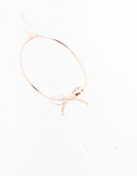 Rose Gold Snake Chain Bow Necklace - link has visual effect only