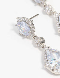 Rhodium Cubic Zirconia  Drop Earrings - link has visual effect only