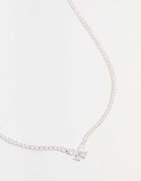 Silver Cubic Zirconia Butterfly Necklace - link has visual effect only