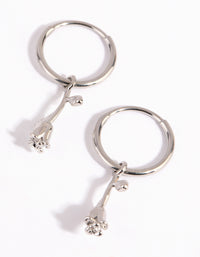 Surgical Steel Hanging Rose Hoop Earrings - link has visual effect only