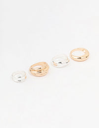 Mixed Metals Solid Band Rings 4-Pack - link has visual effect only