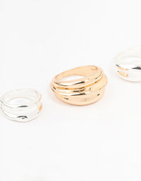 Mixed Metals Solid Band Rings 4-Pack - link has visual effect only