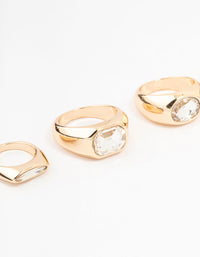 Gold Mixed Shaped Statement Rings 4-Pack - link has visual effect only