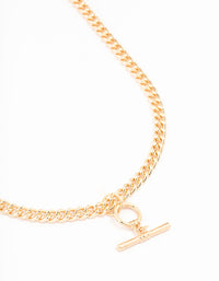 Gold Chunky T Bar Necklace - link has visual effect only