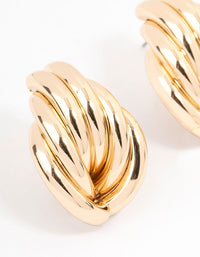 Gold Wrapped Knitted Stud Earrings - link has visual effect only