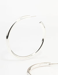 Silver Minimal Chunky Hoop Earrings - link has visual effect only