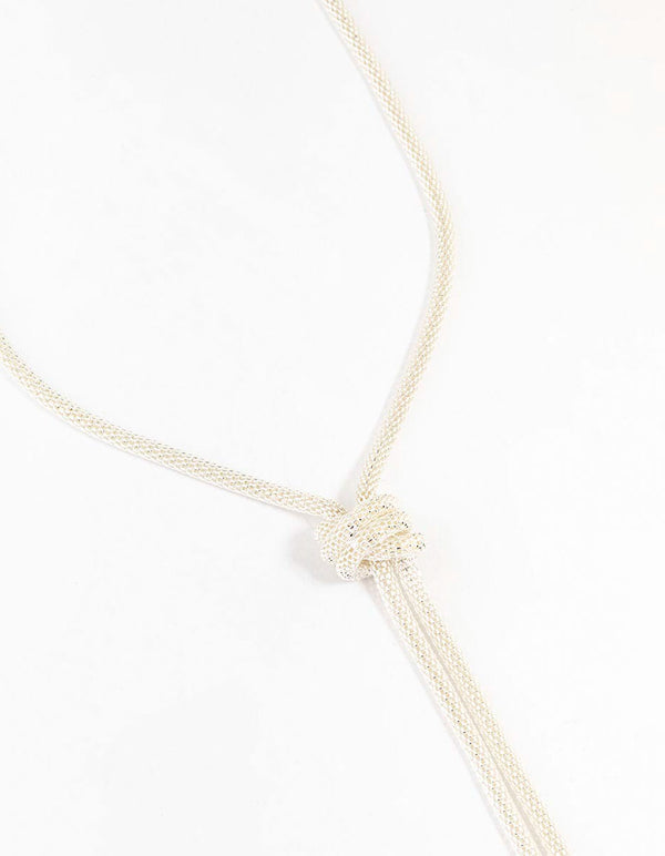 Silver Knot Long Chain Necklace