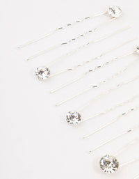 Silver Crystal Mixed Bridal Pins 10-Pack - link has visual effect only