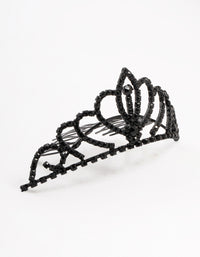 Black Coated Classic Mini Tiara Comb - link has visual effect only