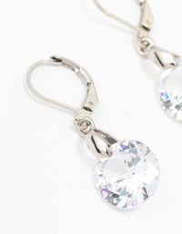 Silver Cubic Zirconia Circle Drop Earrings - link has visual effect only