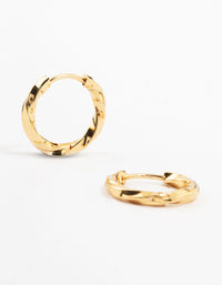 Gold Plated Stainless Steel Twisted Hoop Earrings - link has visual effect only