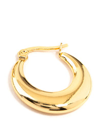 Gold Plated Stainless Steel Crescent Hoop Earrings - link has visual effect only