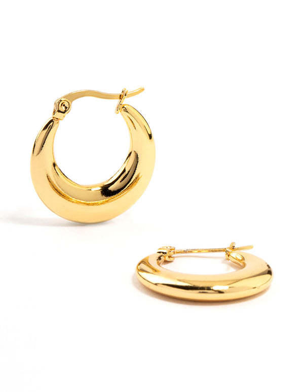 Gold Glitter Splice Hoop Earrings - Lovisa