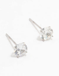 Stainless Steel Cubic Zirconia Stud Earrings 5 MM - link has visual effect only