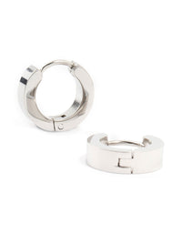 Waterproof Stainless Steel Wide Huggie Earrings - link has visual effect only