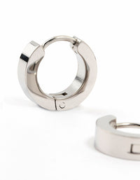 Waterproof Stainless Steel Wide Huggie Earrings - link has visual effect only