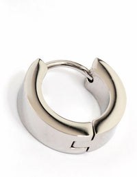 Waterproof Stainless Steel Wide Huggie Earrings - link has visual effect only