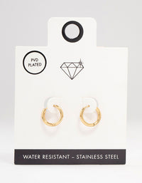 Waterproof Gold Plated Stainless Steel Core Clicker Earrings 14 MM - link has visual effect only