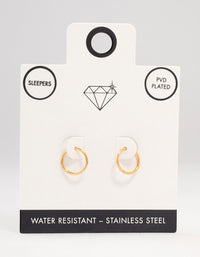 Gold Plated Stainless Steel Sleeper Earrings 10 MM - link has visual effect only