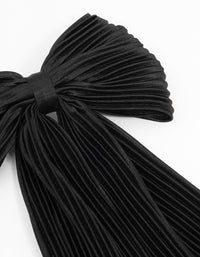 Classic Black Plisse Bow Clip - link has visual effect only