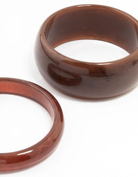 Brown Plastic Acrylic Bangles 2-Pack - link has visual effect only