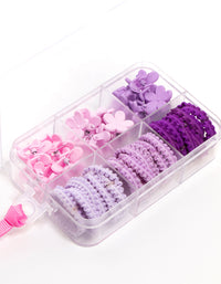 Kids Mixed Purple Hair Ties & Clips Pack - link has visual effect only