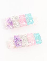 Kids Pastel Gummy Bear Hair Slides 2-Pack - link has visual effect only