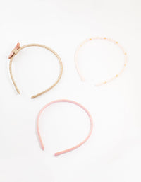 Kids Pink & Gold Aliceband 3-Pack - link has visual effect only