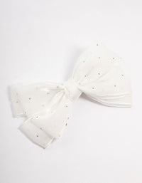 Kids Mixed Cream Fabric Bow Clip - link has visual effect only