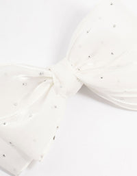 Kids Mixed Cream Fabric Bow Clip - link has visual effect only