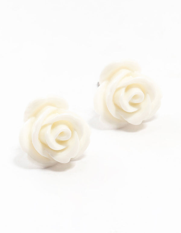 Coated Rose Stud Earrings