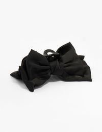 Large Black Fabric Bow Claw Clip - link has visual effect only