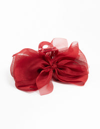 Red Fabric Bow Claw Clip - link has visual effect only