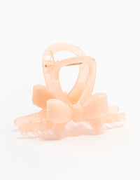 Small Pink Plastic Loop Bow Claw Clip - link has visual effect only