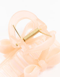 Small Pink Plastic Loop Bow Claw Clip - link has visual effect only