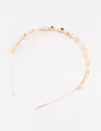 Small Gold Flower Butterfly Headband - link has visual effect only