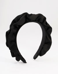 Black Ruffle Satin Headband - link has visual effect only