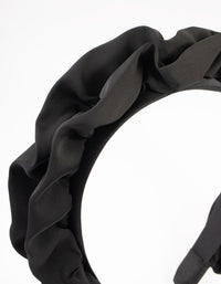 Black Ruffle Satin Headband - link has visual effect only