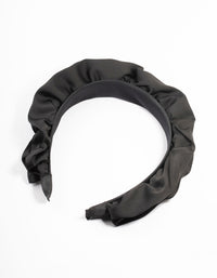 Black Ruffle Satin Headband - link has visual effect only