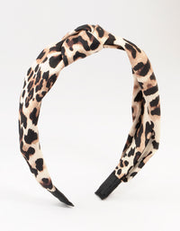 Leopard Print Knotted Fabric Headband - link has visual effect only