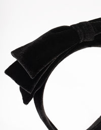 Black Velvet Fabric Large Bow Headband - link has visual effect only