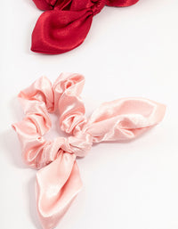 Pink & Red Satin Bunny Scrunchiees 3-Pack - link has visual effect only