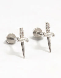 Surgical Steel Dainty Dagger Flat Back 2-Pack - link has visual effect only