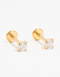 Gold Plated Titanium Cubic Zirconia Stud Flatbacks 2-Pack - link has visual effect only