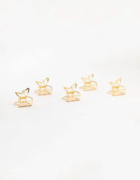 Mini Open Gold Butterfly Hair Clips 5-Pack - link has visual effect only