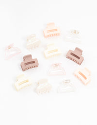 Mini Blush & Ivory Hair Clips 12-Pack - link has visual effect only