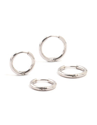 Waterproof Stainless Steel Small Hoop Earrings 2-Pack - link has visual effect only